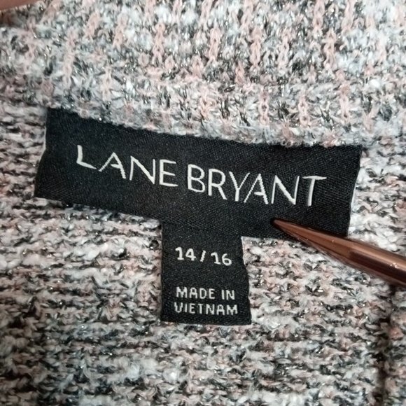 Lane Bryant‎ Womens Sweater Cardigan Multicolor 14 16 Open Sparkle Stretch 14 16 - Picture 4 of 8